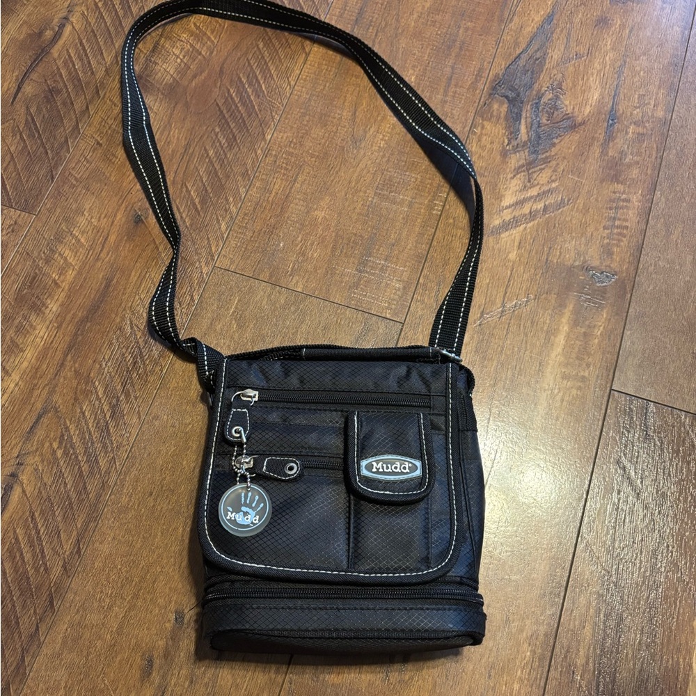 Vintage Y2K black canvas crossbody messenger bag by the brand Mudd 90s LIKE NEW